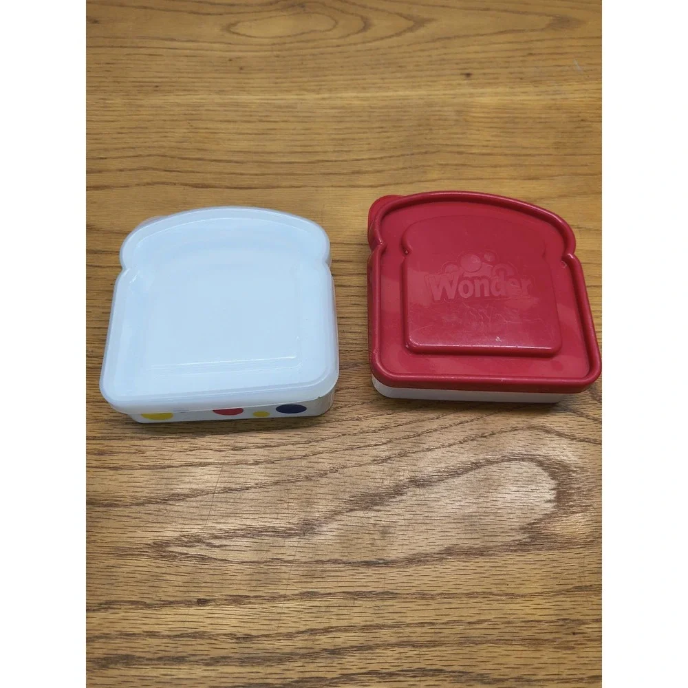 Wonder Bread Sandwich Container Plastic Carry Case - Lot Of‎ 2